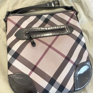 Burberry Super Nova Check Dryden Crossbody Bag Metallic Gunmetal